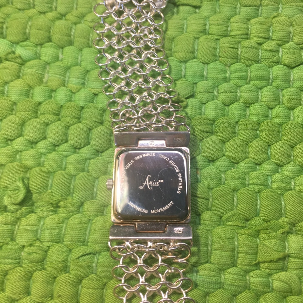 Beautiful sterling silver mesh watch by Aria - Picture 3 of 4